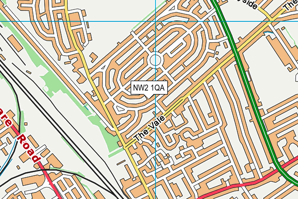 NW2 1QA map - OS VectorMap District (Ordnance Survey)