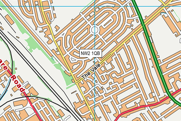 NW2 1QB map - OS VectorMap District (Ordnance Survey)