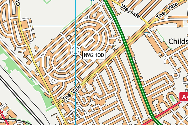 NW2 1QD map - OS VectorMap District (Ordnance Survey)