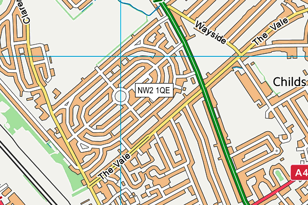 NW2 1QE map - OS VectorMap District (Ordnance Survey)