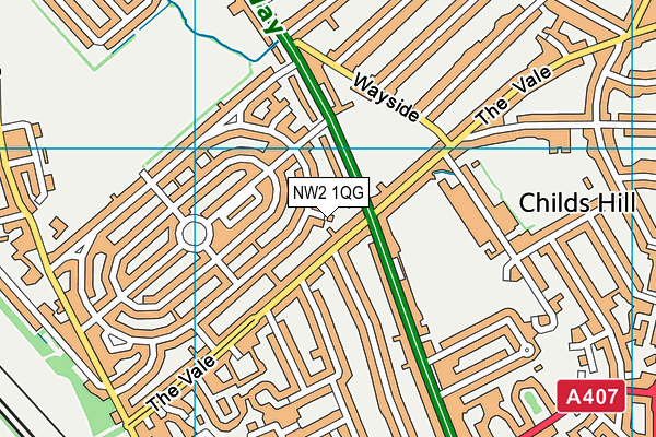 NW2 1QG map - OS VectorMap District (Ordnance Survey)