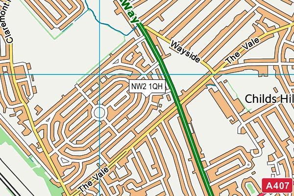 NW2 1QH map - OS VectorMap District (Ordnance Survey)