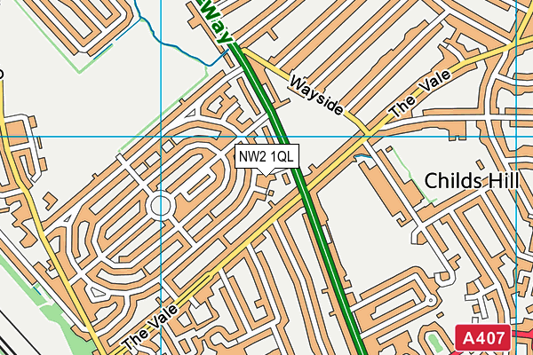 NW2 1QL map - OS VectorMap District (Ordnance Survey)