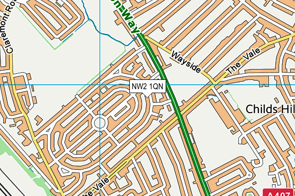 NW2 1QN map - OS VectorMap District (Ordnance Survey)