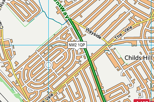 NW2 1QP map - OS VectorMap District (Ordnance Survey)