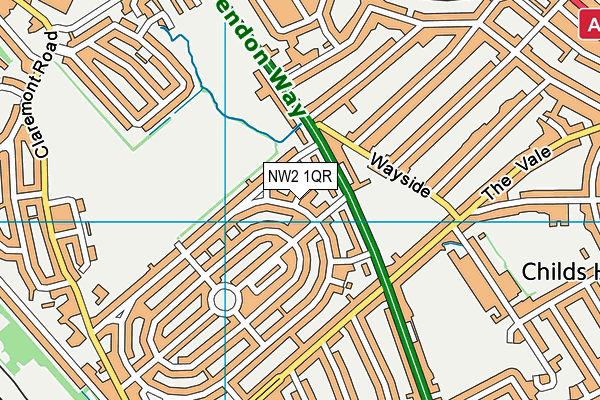 NW2 1QR map - OS VectorMap District (Ordnance Survey)