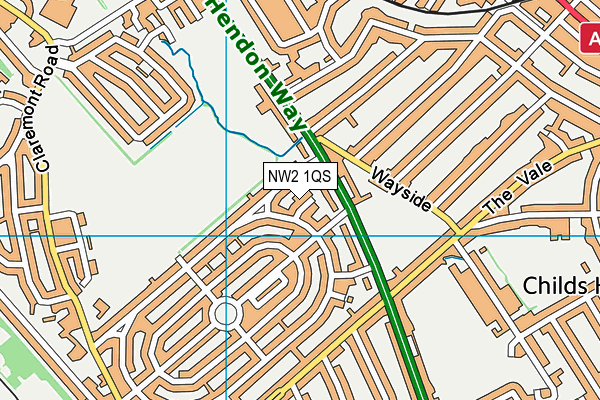 NW2 1QS map - OS VectorMap District (Ordnance Survey)