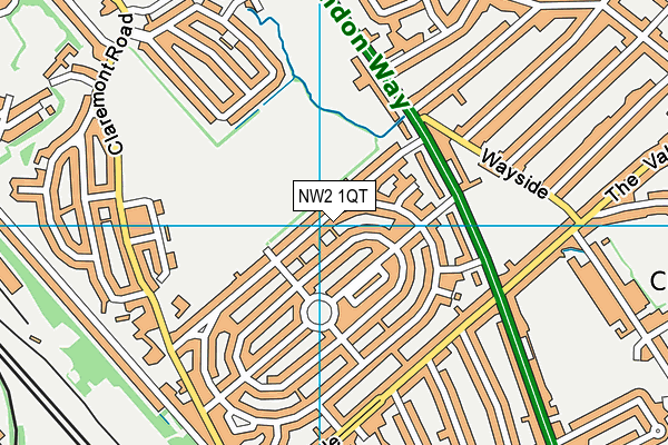 NW2 1QT map - OS VectorMap District (Ordnance Survey)