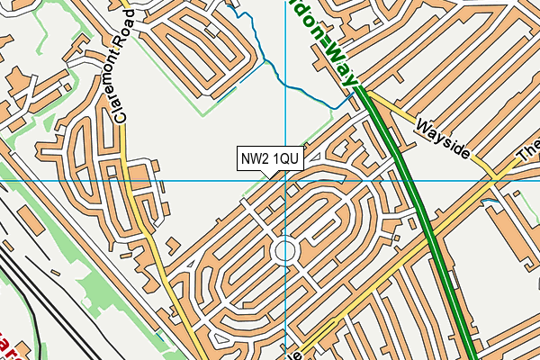 NW2 1QU map - OS VectorMap District (Ordnance Survey)