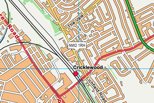 NW2 1RH map - OS VectorMap District (Ordnance Survey)