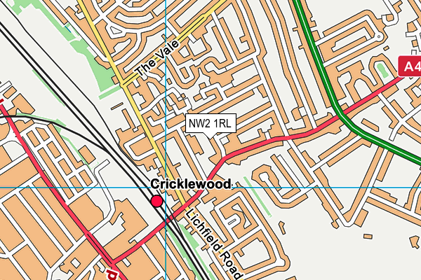 NW2 1RL map - OS VectorMap District (Ordnance Survey)