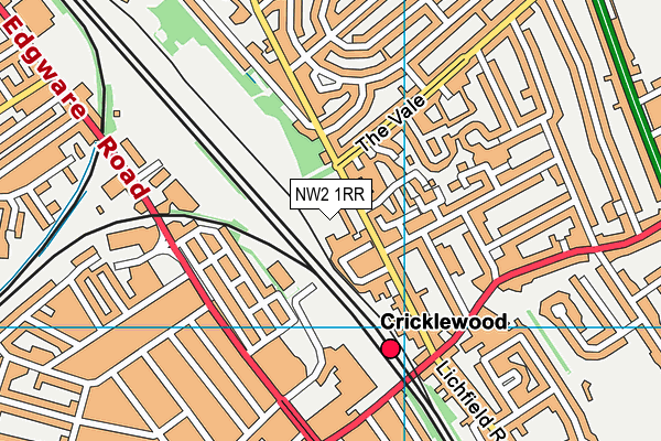 NW2 1RR map - OS VectorMap District (Ordnance Survey)