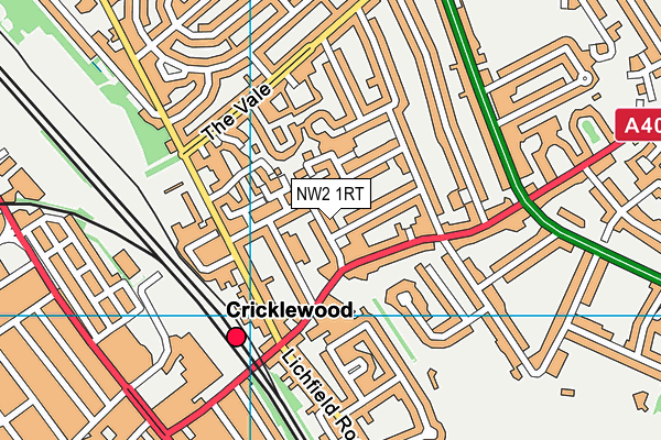 NW2 1RT map - OS VectorMap District (Ordnance Survey)