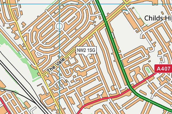 NW2 1SG map - OS VectorMap District (Ordnance Survey)