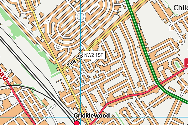 NW2 1ST map - OS VectorMap District (Ordnance Survey)
