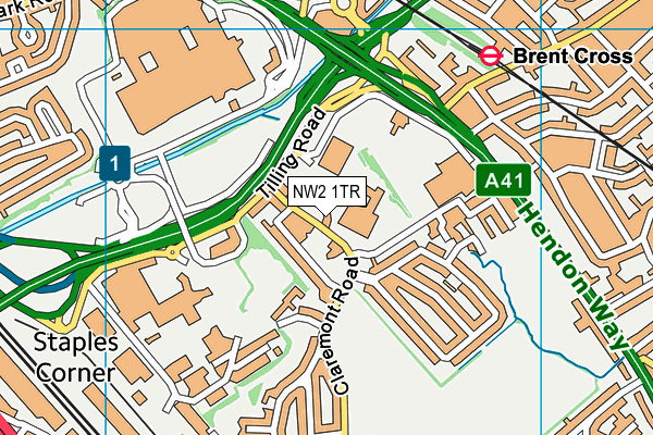 NW2 1TR map - OS VectorMap District (Ordnance Survey)