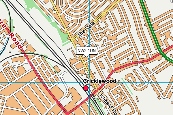 NW2 1UN map - OS VectorMap District (Ordnance Survey)