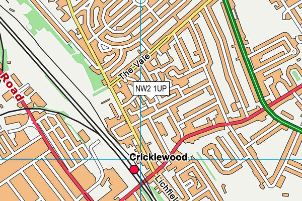NW2 1UP map - OS VectorMap District (Ordnance Survey)