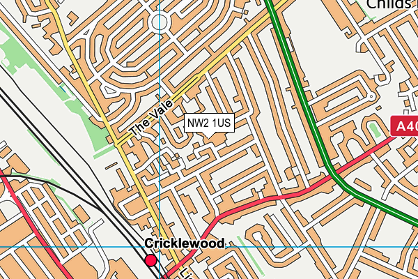NW2 1US map - OS VectorMap District (Ordnance Survey)
