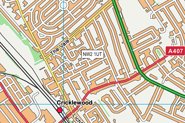 NW2 1UT map - OS VectorMap District (Ordnance Survey)