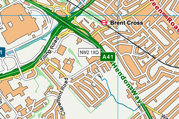 NW2 1XQ map - OS VectorMap District (Ordnance Survey)