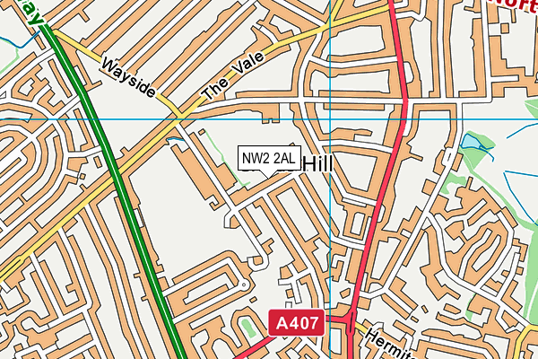 NW2 2AL map - OS VectorMap District (Ordnance Survey)