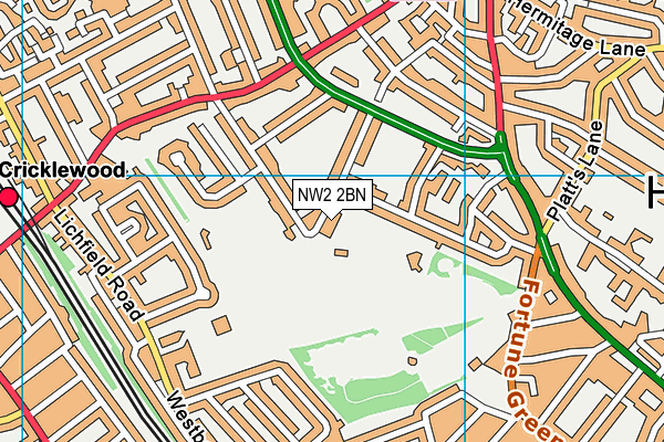 NW2 2BN map - OS VectorMap District (Ordnance Survey)