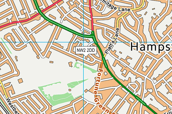 NW2 2DD map - OS VectorMap District (Ordnance Survey)