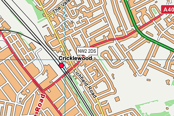 David Lloyd (Cricklewood Lane) map (NW2 2DS) - OS VectorMap District (Ordnance Survey)