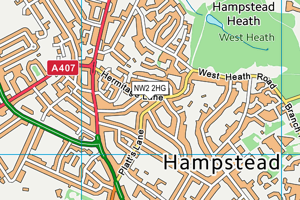 NW2 2HG map - OS VectorMap District (Ordnance Survey)