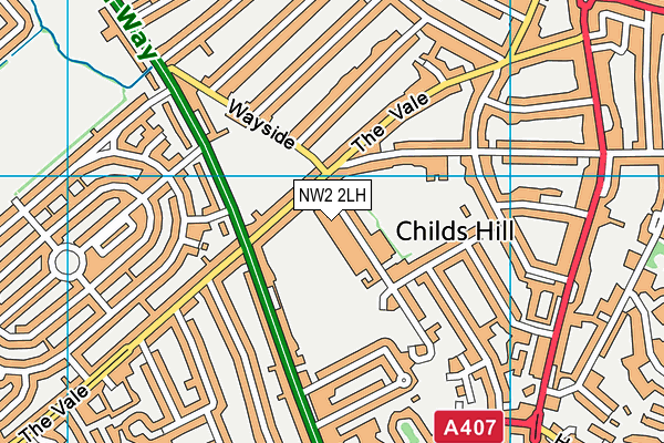 NW2 2LH map - OS VectorMap District (Ordnance Survey)