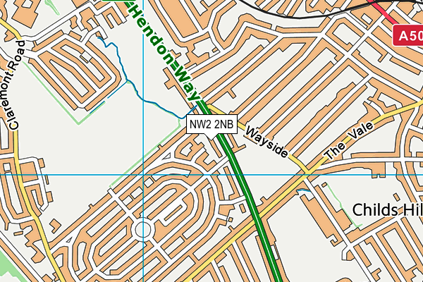 NW2 2NB map - OS VectorMap District (Ordnance Survey)