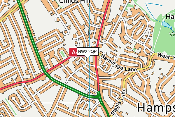 NW2 2QP map - OS VectorMap District (Ordnance Survey)