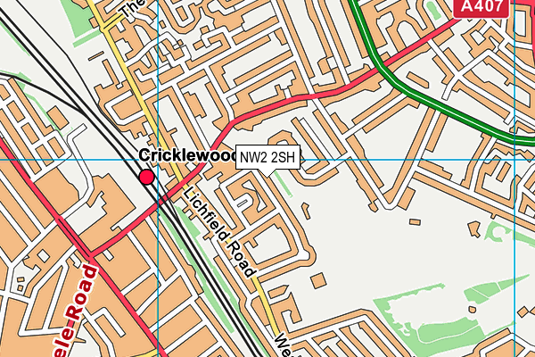 NW2 2SH map - OS VectorMap District (Ordnance Survey)
