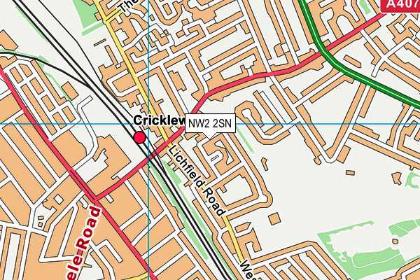 NW2 2SN map - OS VectorMap District (Ordnance Survey)