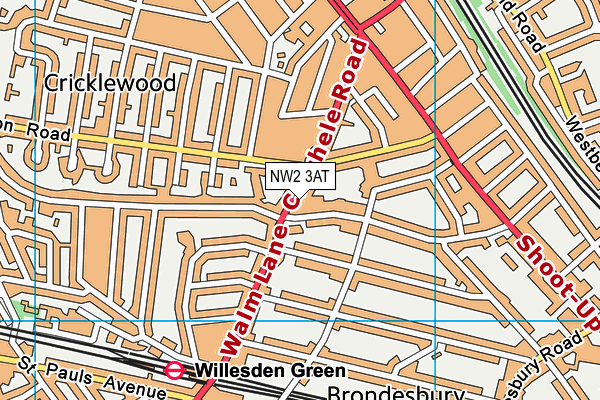 NW2 3AT map - OS VectorMap District (Ordnance Survey)