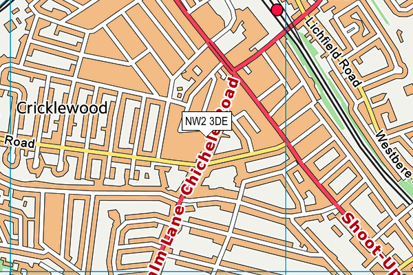 NW2 3DE map - OS VectorMap District (Ordnance Survey)