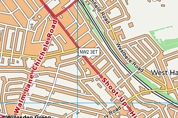 NW2 3ET map - OS VectorMap District (Ordnance Survey)