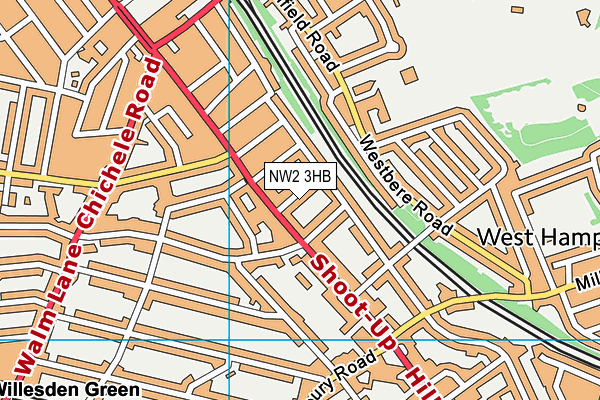 NW2 3HB map - OS VectorMap District (Ordnance Survey)