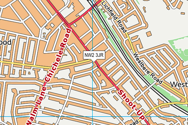 NW2 3JR map - OS VectorMap District (Ordnance Survey)
