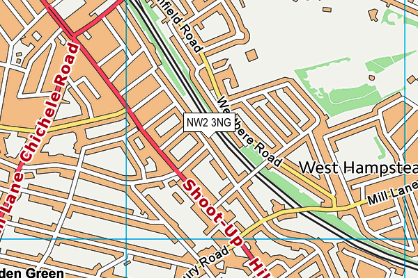 NW2 3NG map - OS VectorMap District (Ordnance Survey)