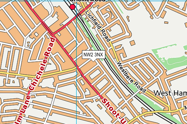 NW2 3NX map - OS VectorMap District (Ordnance Survey)