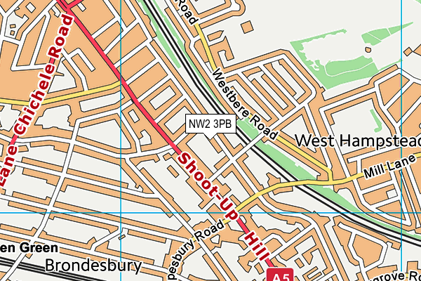 NW2 3PB map - OS VectorMap District (Ordnance Survey)