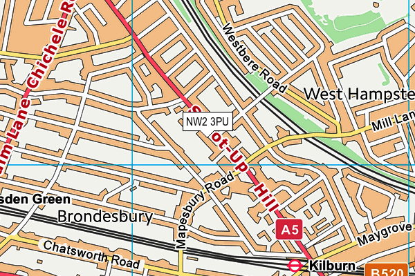 NW2 3PU map - OS VectorMap District (Ordnance Survey)