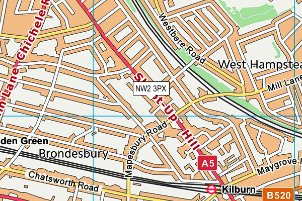NW2 3PX map - OS VectorMap District (Ordnance Survey)