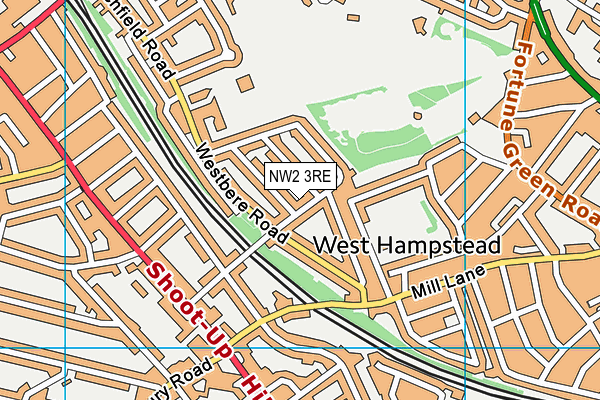 NW2 3RE map - OS VectorMap District (Ordnance Survey)
