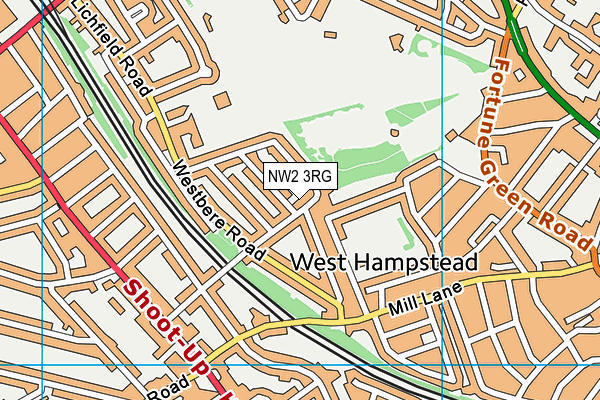 NW2 3RG map - OS VectorMap District (Ordnance Survey)