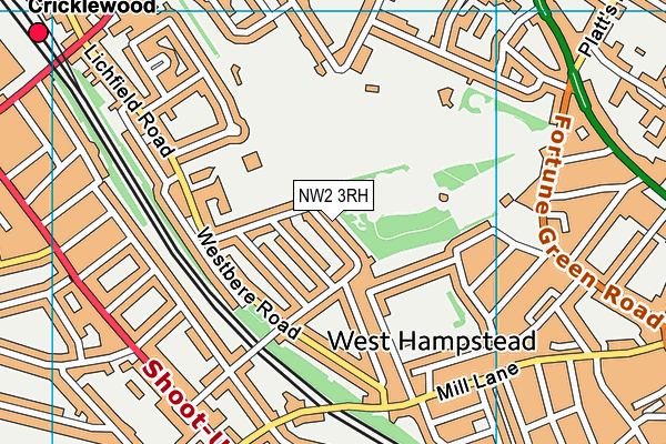 NW2 3RH map - OS VectorMap District (Ordnance Survey)