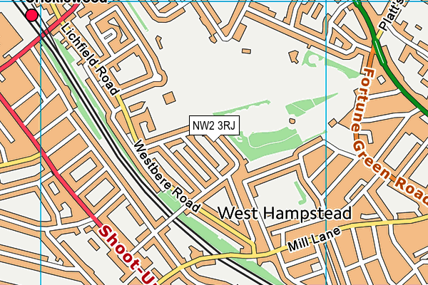 NW2 3RJ map - OS VectorMap District (Ordnance Survey)