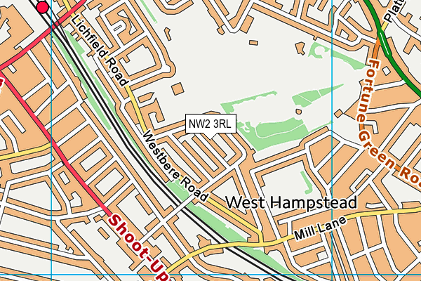 NW2 3RL map - OS VectorMap District (Ordnance Survey)